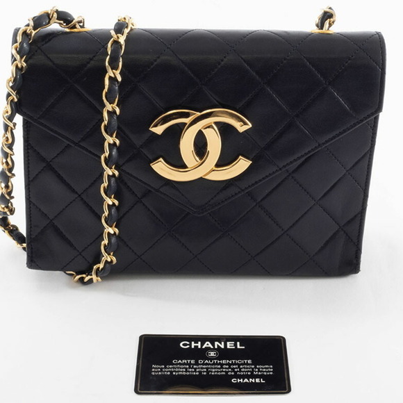 Chanel Matelasse Black Chain Shoulder Bag, Lambskin Leather, Women's, Black, ... - Picture 16 of 16